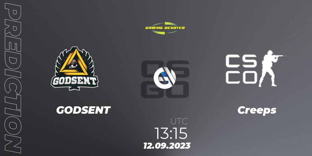 Prognoza GODSENT - Creeps. 12.09.2023 at 13:15, Counter-Strike (CS2), Gaming Devoted Become The Best