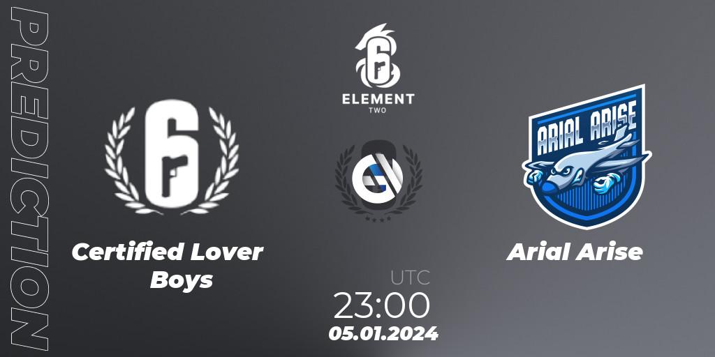 Prognoza Certified Lover Boys - Arial Arise. 05.01.2024 at 23:00, Rainbow Six, ELEMENT TWO