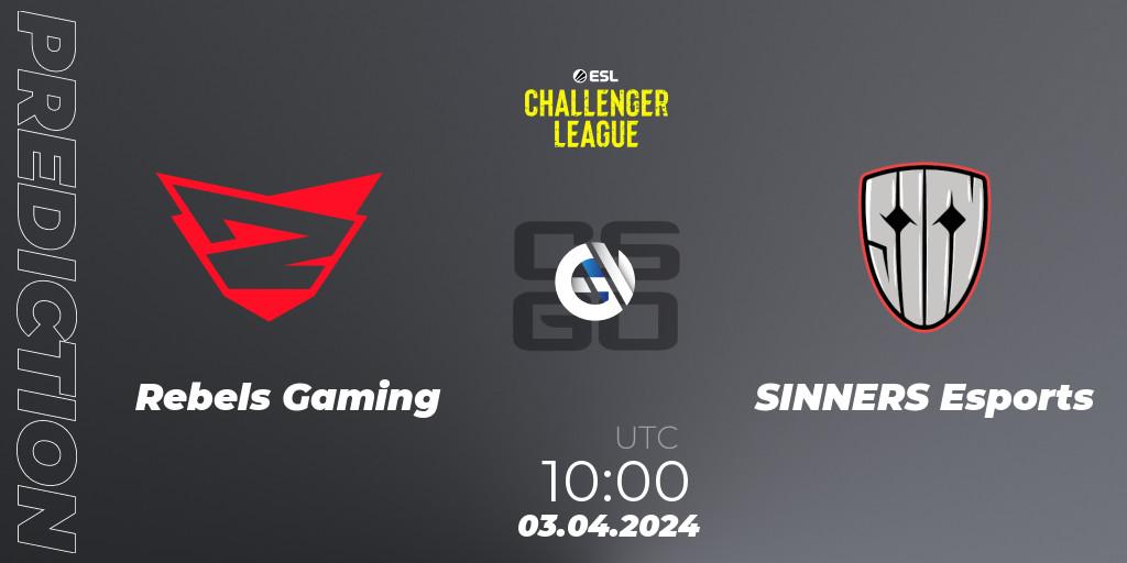 Prognoza Rebels Gaming - SINNERS Esports. 03.04.24, CS2 (CS:GO), ESL Challenger League Season 47: Europe