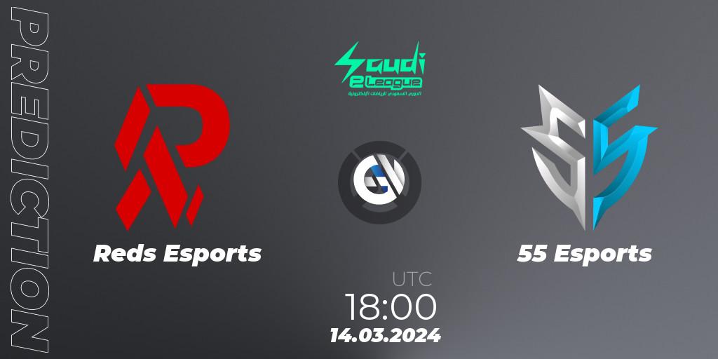 Prognoza Reds Esports - 55 Esports. 14.03.2024 at 18:30, Overwatch, Saudi eLeague 2024 - Major 1 / Phase 2