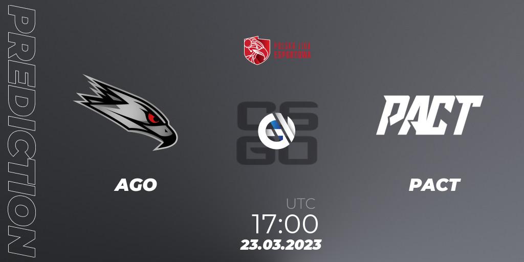 Prognoza AGO - PACT. 23.03.23, CS2 (CS:GO), Polska Liga Esportowa 2023: Split #1