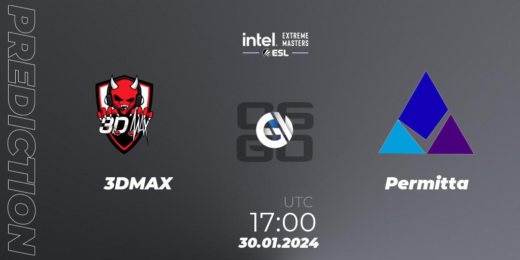 Prognoza 3DMAX - Permitta. 30.01.2024 at 17:00, Counter-Strike (CS2), Intel Extreme Masters China 2024: European Open Qualifier #2