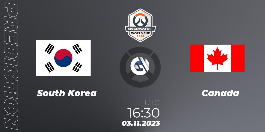 Prognoza South Korea - Canada. 03.11.23, Overwatch, Overwatch World Cup 2023