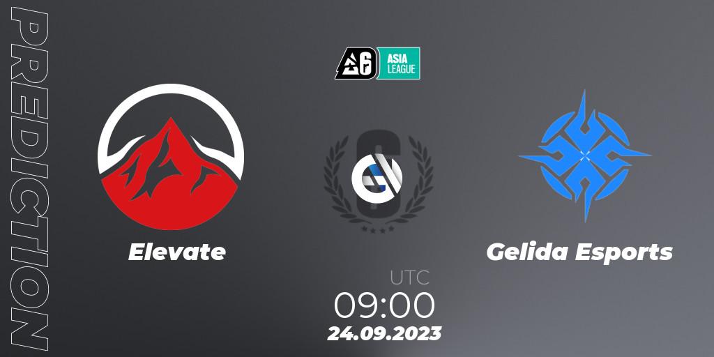 Prognoza Elevate - Gelida Esports. 24.09.2023 at 09:00, Rainbow Six, SEA League 2023 - Stage 2