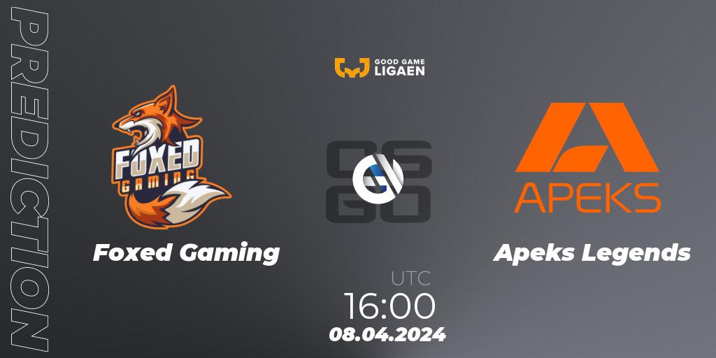Prognoza Foxed Gaming - Apeks Legends. 08.04.2024 at 16:00, Counter-Strike (CS2), Good Game-ligaen Spring 2024