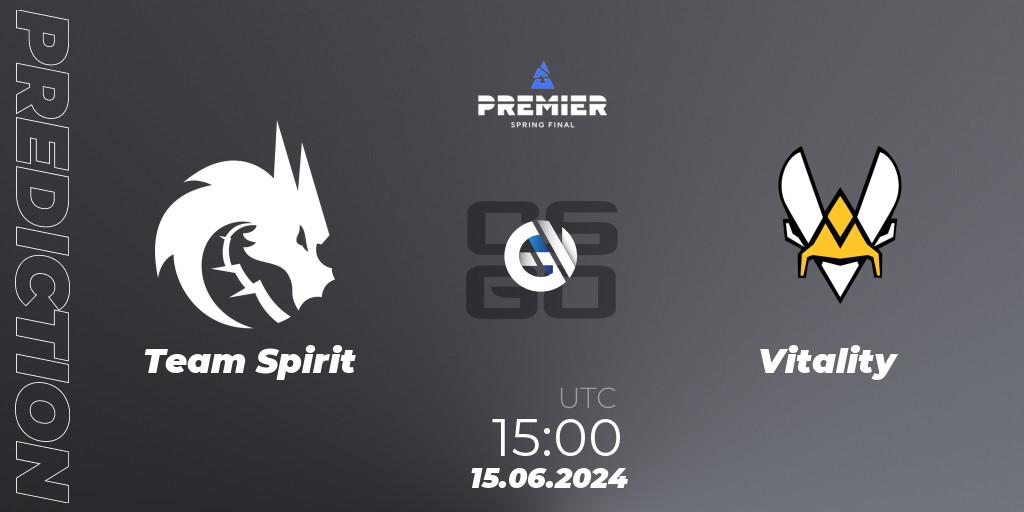Prognoza Team Spirit - Vitality. 15.06.2024 at 15:00, Counter-Strike (CS2), BLAST Premier Spring Final 2024
