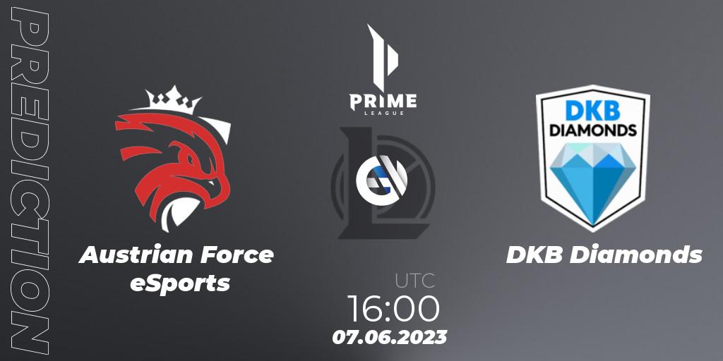 Prognoza Austrian Force eSports - DKB Diamonds. 07.06.2023 at 16:00, LoL, Prime League 2nd Division Summer 2023