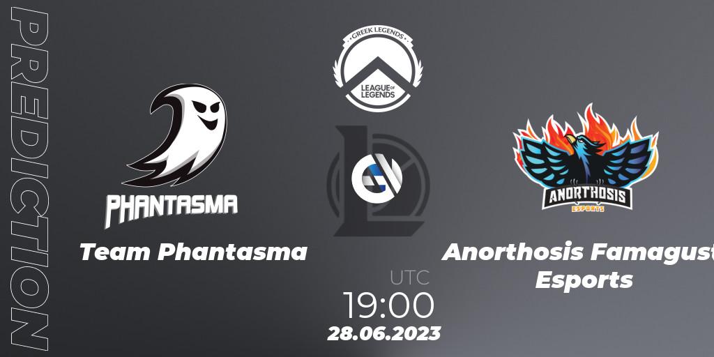 Prognoza Team Phantasma - Anorthosis Famagusta Esports. 28.06.2023 at 19:00, LoL, Greek Legends League Summer 2023