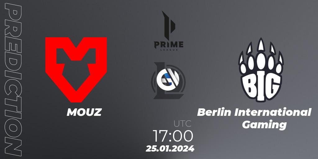 Prognoza MOUZ - Berlin International Gaming. 25.01.2024 at 17:00, LoL, Prime League Spring 2024 - Group Stage