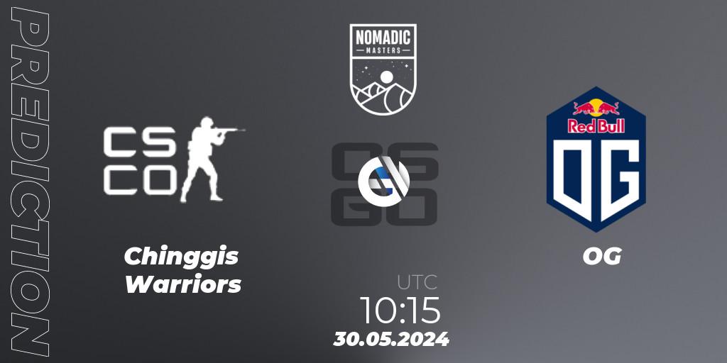 Prognoza Chinggis Warriors - OG. 30.05.2024 at 11:25, Counter-Strike (CS2), MESA Nomadic Masters: Spring 2024