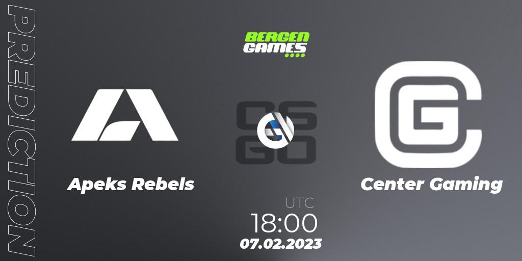 Prognoza Apeks Rebels - Center Gaming. 07.02.23, CS2 (CS:GO), Bergen Games 2023: Online Stage