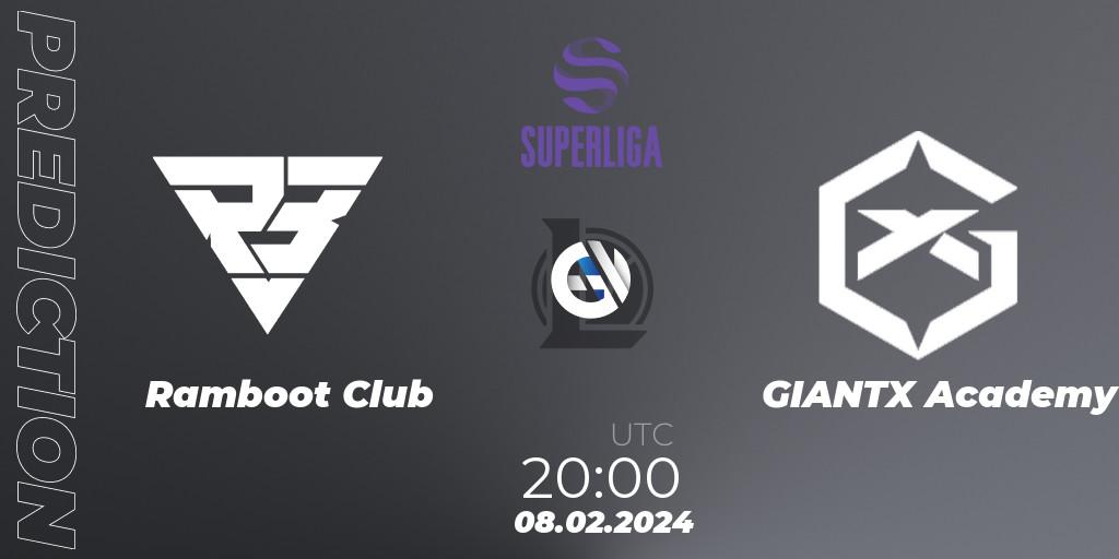 Prognoza Ramboot Club - GIANTX Academy. 08.02.2024 at 20:00, LoL, Superliga Spring 2024 - Group Stage