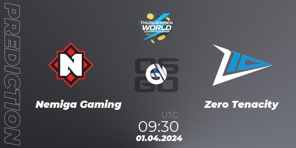 Prognoza Nemiga Gaming - Zero Tenacity. 01.04.24, CS2 (CS:GO), Thunderpick World Championship 2024: European Series #1