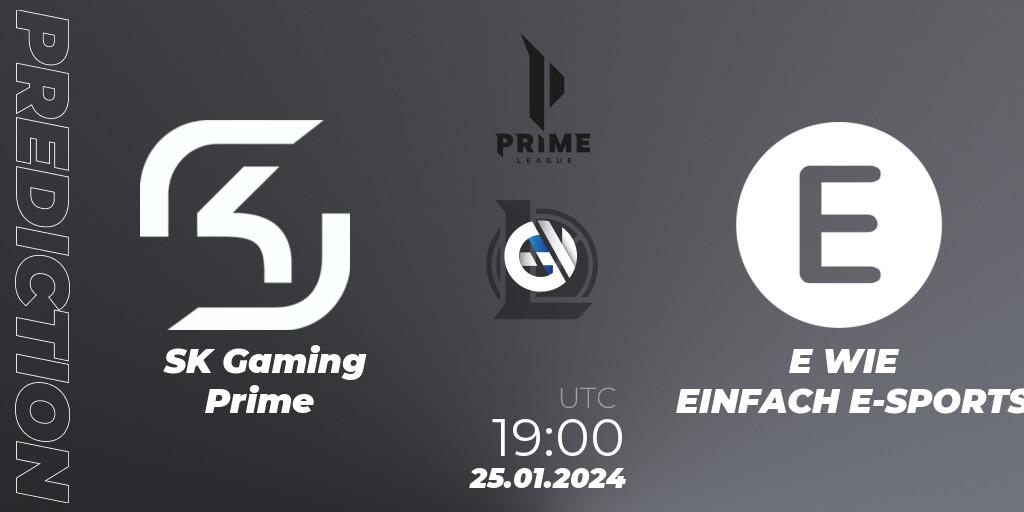 Prognoza SK Gaming Prime - E WIE EINFACH E-SPORTS. 25.01.2024 at 19:00, LoL, Prime League Spring 2024 - Group Stage