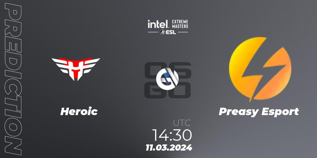 Prognoza Heroic - Preasy Esport. 11.03.2024 at 14:30, Counter-Strike (CS2), Intel Extreme Masters Dallas 2024: European Closed Qualifier