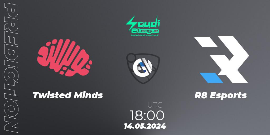 Prognoza Twisted Minds - R8 Esports. 14.05.2024 at 18:00, Rocket League, Saudi eLeague 2024 - Major 2: Online Major Phase 1