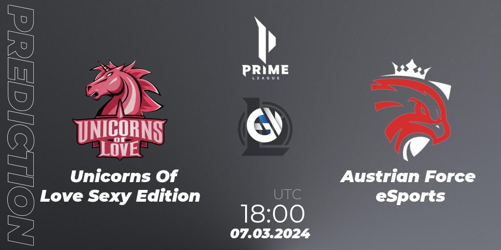 Prognoza Unicorns Of Love Sexy Edition - Austrian Force eSports. 07.03.24, LoL, Prime League Spring 2024 - Group Stage