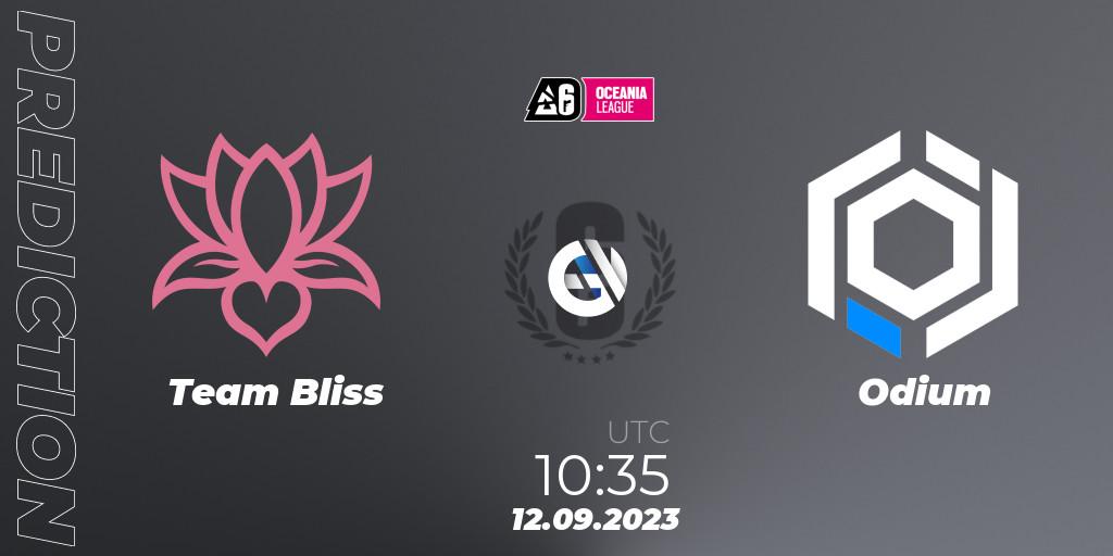 Prognoza Team Bliss - Odium. 12.09.2023 at 10:35, Rainbow Six, Oceania League 2023 - Stage 2