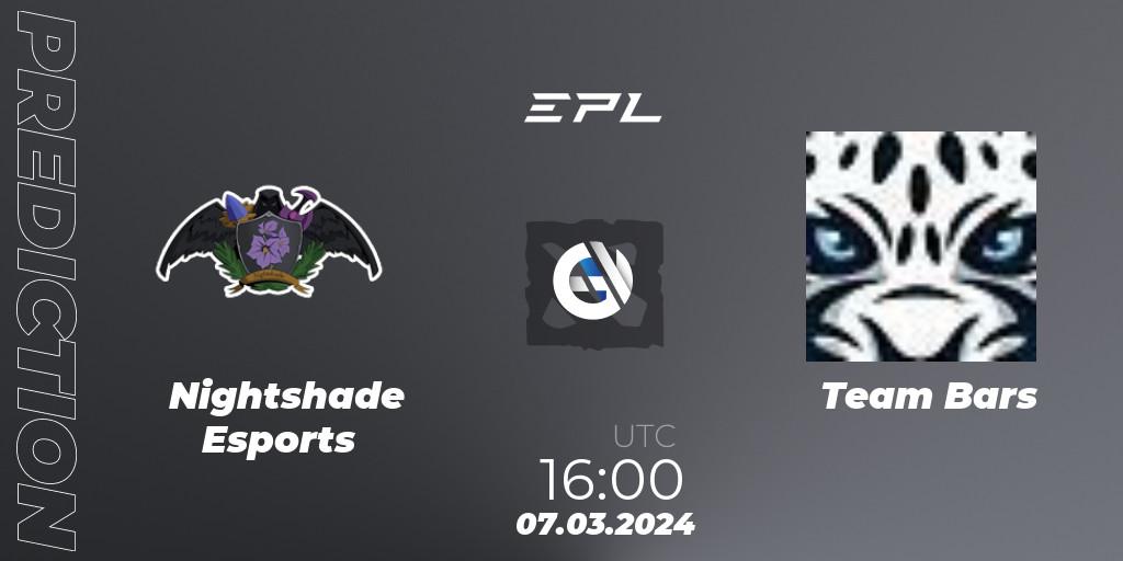 Prognoza Nightshade Esports - Team Bars. 07.03.24, Dota 2, European Pro League Season 17: Division 2