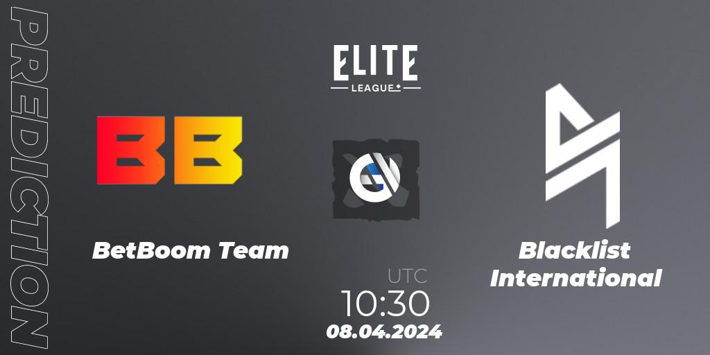 Prognoza BetBoom Team - Blacklist International. 08.04.24, Dota 2, Elite League: Round-Robin Stage