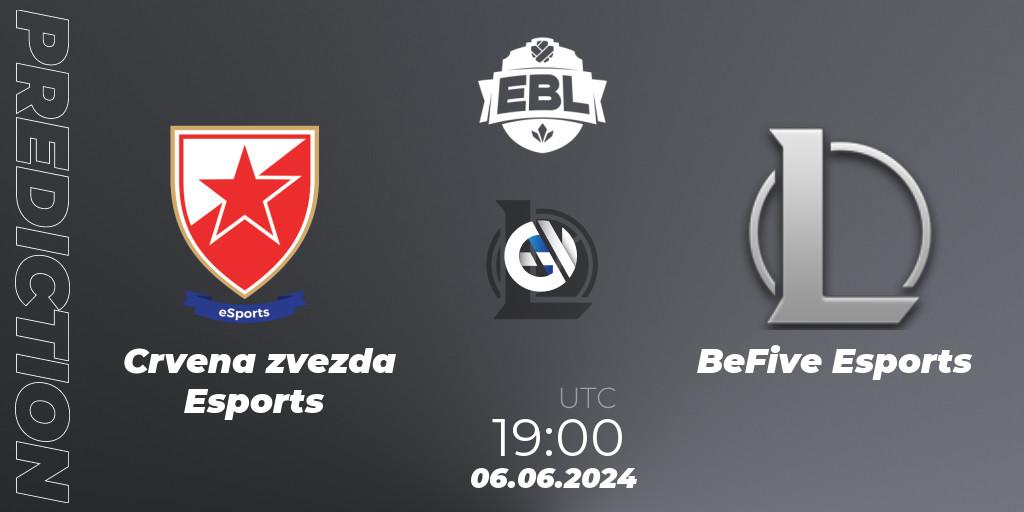 Prognoza Crvena zvezda Esports - BeFive Esports. 06.06.2024 at 19:00, LoL, Esports Balkan League Season 15