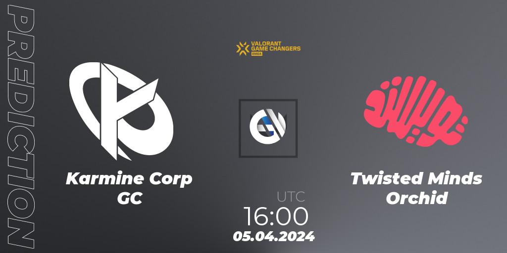 Prognoza Karmine Corp GC - Twisted Minds Orchid. 05.04.2024 at 16:00, VALORANT, VCT 2024: Game Changers EMEA Contenders Series 1