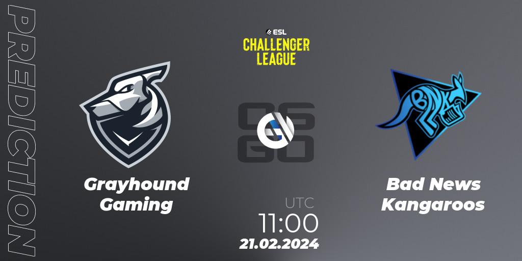 Prognoza Grayhound Gaming - Bad News Kangaroos. 21.02.24, CS2 (CS:GO), ESL Challenger League Season 47: Oceania