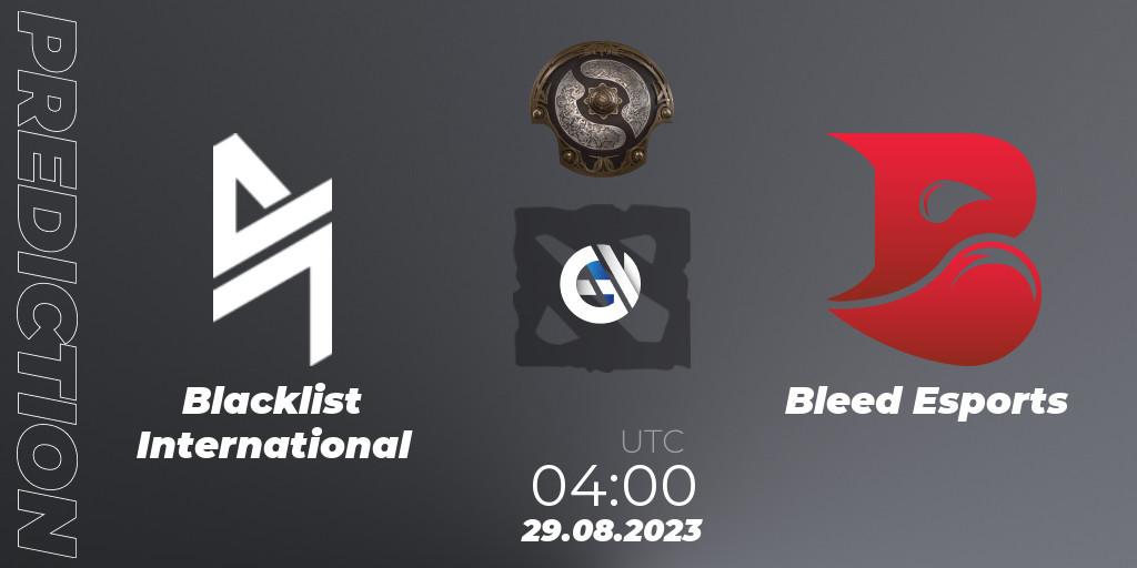 Prognoza Blacklist International - Bleed Esports. 29.08.23, Dota 2, The International 2023 - Southeast Asia Qualifier