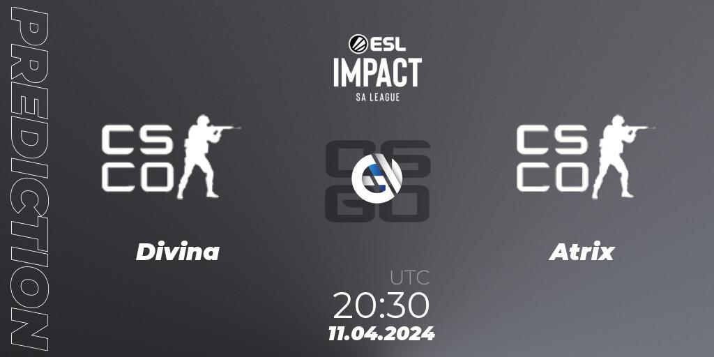 Prognoza Divina - Atrix. 11.04.2024 at 20:30, Counter-Strike (CS2), ESL Impact League Season 5: South America