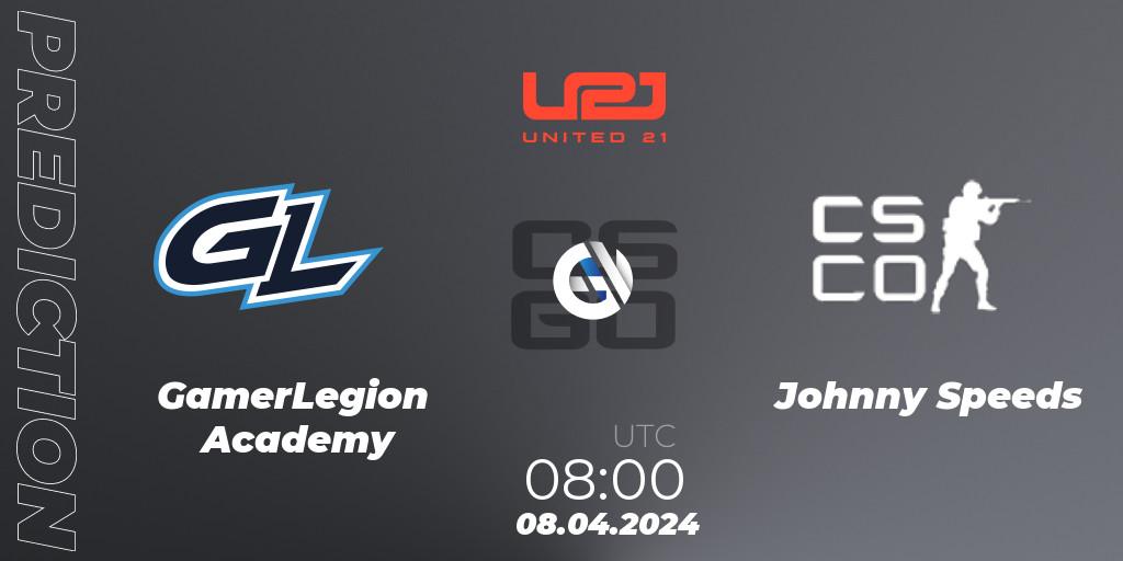 Prognoza GamerLegion Academy - Johnny Speeds. 08.04.24, CS2 (CS:GO), United21 Season 14