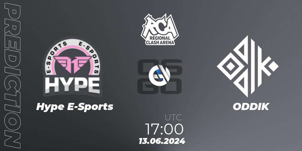 Prognoza Hype E-Sports - ODDIK. 13.06.2024 at 17:00, Counter-Strike (CS2), Regional Clash Arena South America