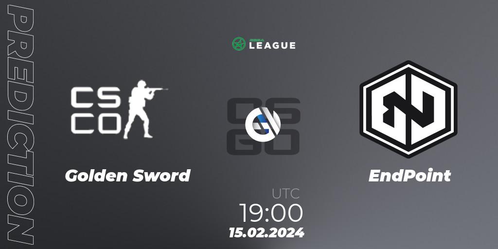 Prognoza Golden Sword - EndPoint. 15.02.2024 at 19:00, Counter-Strike (CS2), ESEA Season 48: Advanced Division - Europe