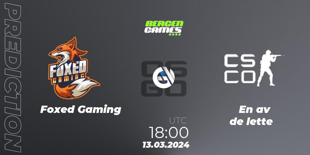 Prognoza Foxed Gaming - En av de lette. 13.03.2024 at 18:00, Counter-Strike (CS2), Bergen Games 2024: Online Stage