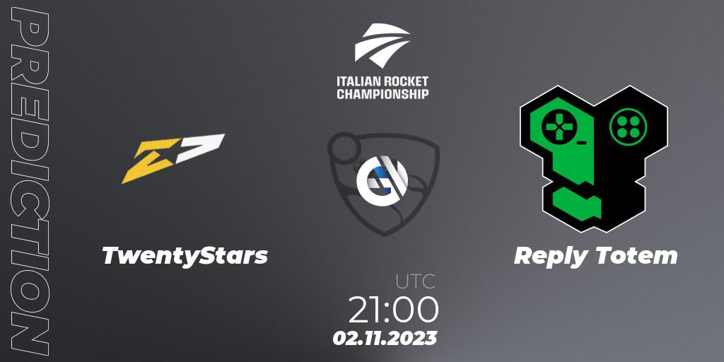 Prognoza TwentyStars - Reply Totem. 02.11.2023 at 21:00, Rocket League, Italian Rocket Championship Season 11Serie A Relegation