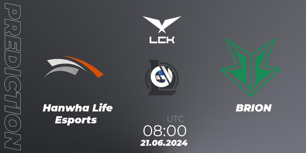 Prognoza Hanwha Life Esports - BRION. 08.08.2024 at 08:00, LoL, LCK Summer 2024 Group Stage