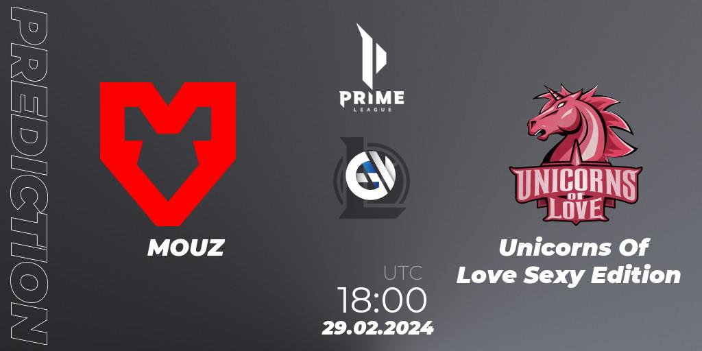 Prognoza MOUZ - Unicorns Of Love Sexy Edition. 29.02.24, LoL, Prime League Spring 2024 - Group Stage