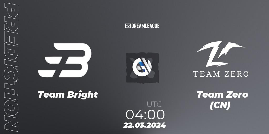 Prognoza Team Bright - Team Zero (CN). 22.03.24, Dota 2, DreamLeague Season 23: China Closed Qualifier