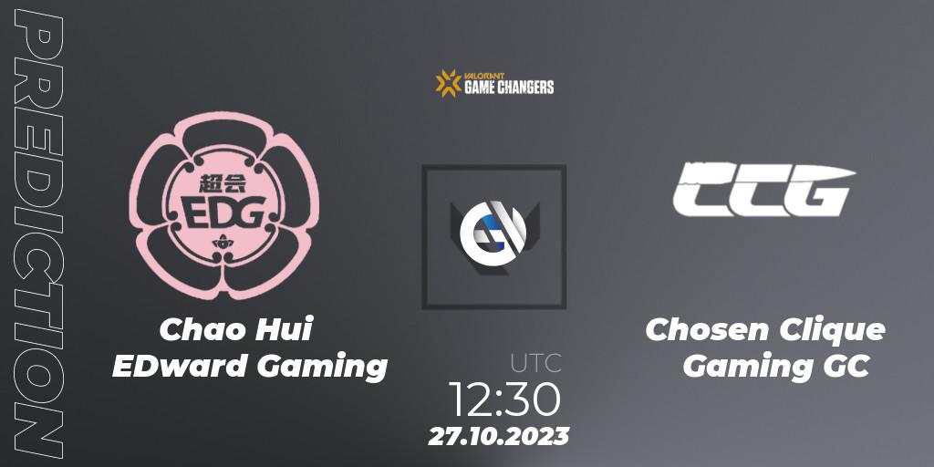 Prognoza Chao Hui EDward Gaming - Chosen Clique Gaming GC. 27.10.2023 at 12:30, VALORANT, VCT 2023: Game Changers East Asia