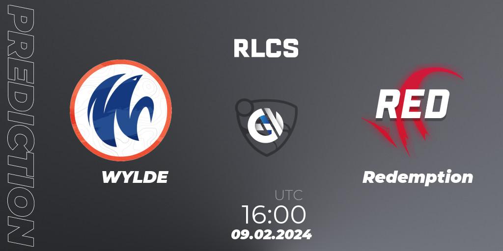 Prognoza WYLDE - Redemption. 09.02.2024 at 16:00, Rocket League, RLCS 2024 - Major 1: Europe Open Qualifier 1
