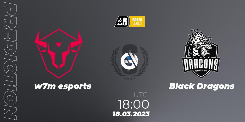 Prognoza w7m esports - Black Dragons. 18.03.2023 at 18:00, Rainbow Six, Brazil League 2023 - Stage 1