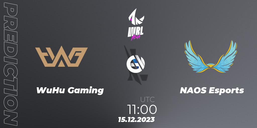Prognoza WuHu Gaming - NAOS Esports. 15.12.2023 at 11:00, Wild Rift, WRL Asia 2023 - Season 2 - Regular Season