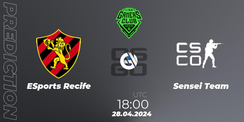 Prognoza ESports Recife - Sensei Team. 28.04.2024 at 18:00, Counter-Strike (CS2), Gamers Club Liga Série B: April 2024