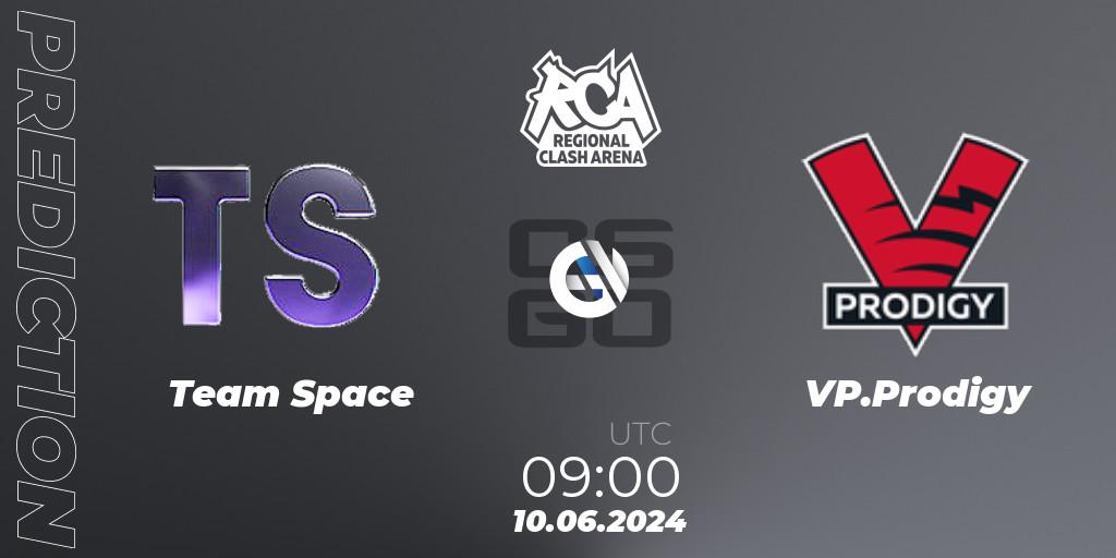 Prognoza Team Space - VP.Prodigy. 10.06.2024 at 09:00, Counter-Strike (CS2), Regional Clash Arena CIS