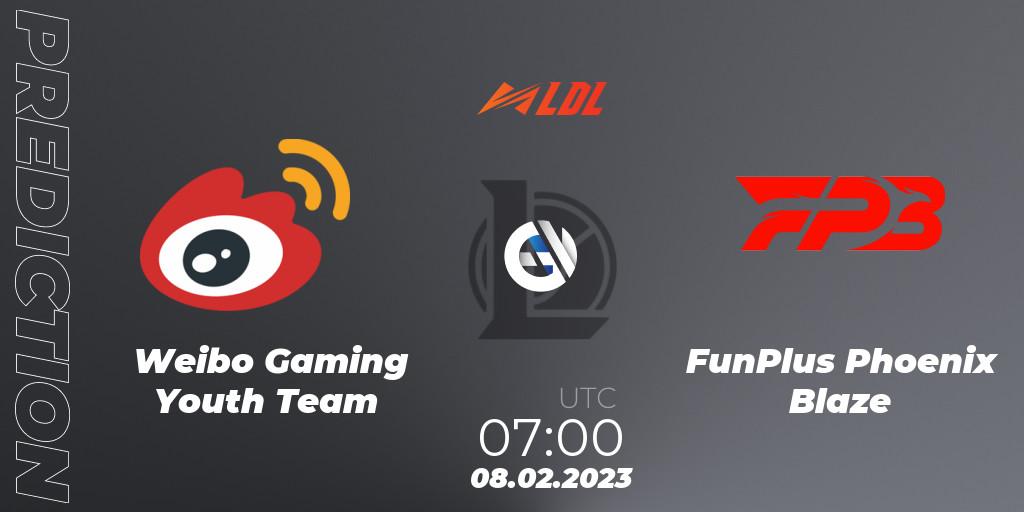 Prognoza Weibo Gaming Youth Team - FunPlus Phoenix Blaze. 08.02.2023 at 07:00, LoL, LDL 2023 - Swiss Stage