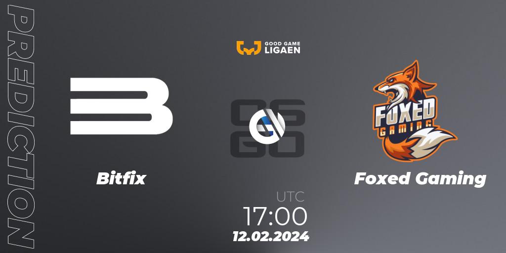 Prognoza Bitfix - Foxed Gaming. 12.02.24, CS2 (CS:GO), Good Game-ligaen Spring 2024