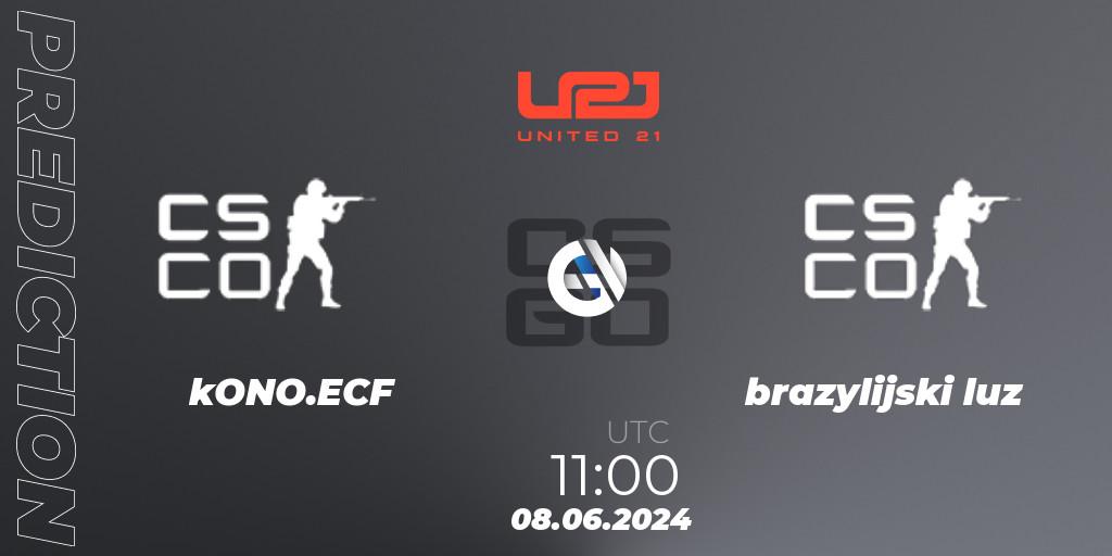 Prognoza kONO.ECF - brazylijski luz. 08.06.2024 at 11:00, Counter-Strike (CS2), United21 Season 16