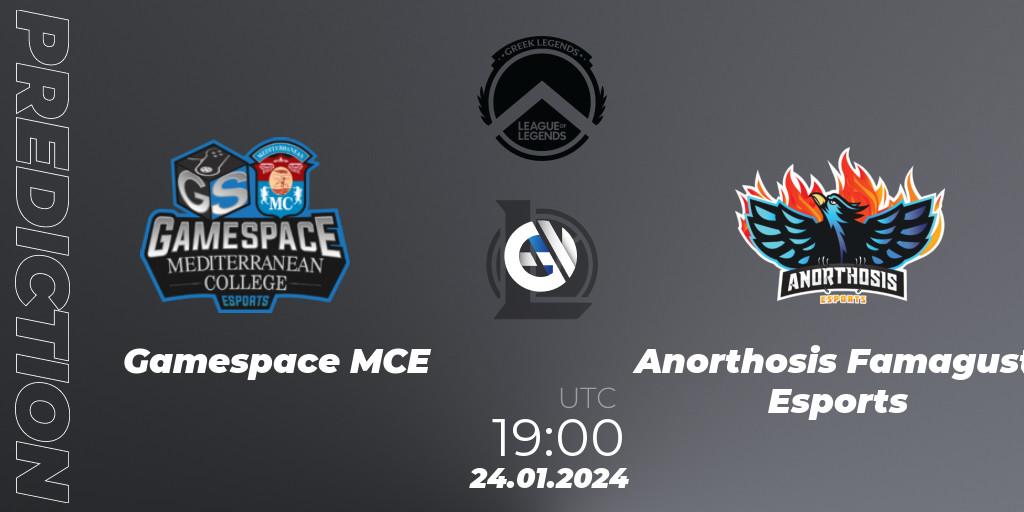 Prognoza Gamespace MCE - Anorthosis Famagusta Esports. 24.01.2024 at 19:00, LoL, GLL Spring 2024