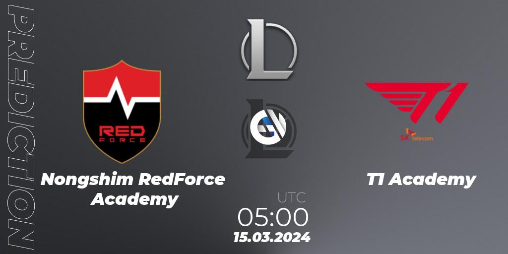 Prognoza Nongshim RedForce Academy - T1 Academy. 15.03.2024 at 05:00, LoL, LCK Challengers League 2024 Spring - Group Stage