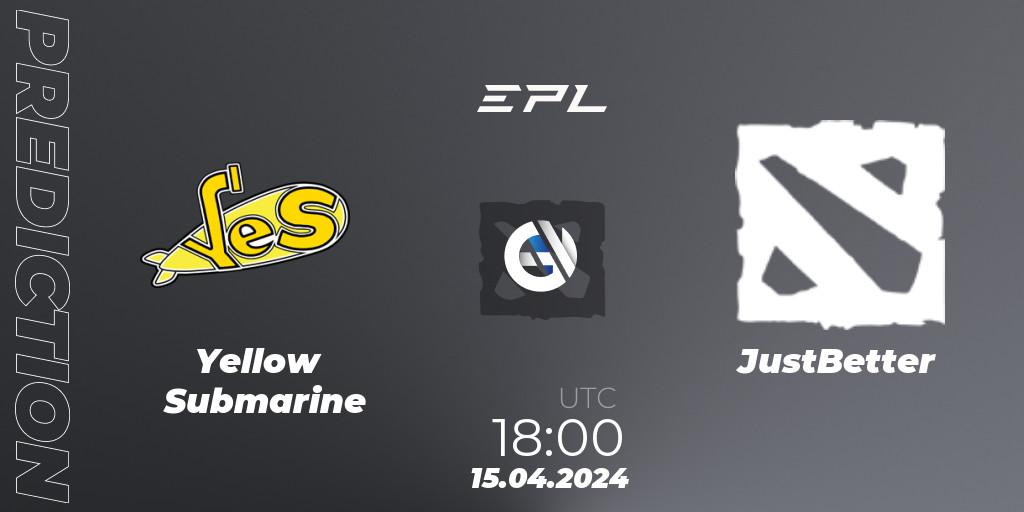 Prognoza Yellow Submarine - JustBetter. 15.04.2024 at 18:19, Dota 2, European Pro League Season 17