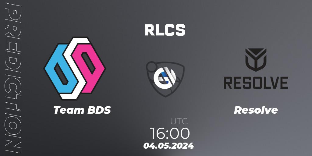 Prognoza Team BDS - Resolve. 04.05.2024 at 16:00, Rocket League, RLCS 2024 - Major 2: EU Open Qualifier 4